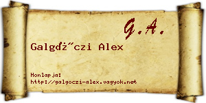 Galgóczi Alex névjegykártya
